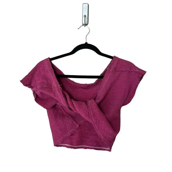 We the Free Free People Crop Top Criss Cross Back Magenta Medium - Picture 1 of 6